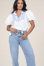 Scarlett Poppies |  Embroidery poplin top Amelia | white  | Picture 6