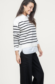 CC Heart |  Soft striped sweater Collins | black white  | Picture 7