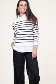 CC Heart |  Soft striped sweater Collins | black white  | Picture 6