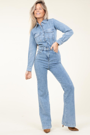 7 For All Mankind :  Stretch denim jumpsuit Luxe | blue - img3