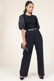 Second Female |  Pleated trousers Fique | black  | Picture 3