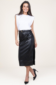 Second Female |  Faux leather stretch skirt Seema | black  | Picture 4