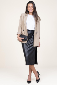 Second Female |  Faux leather stretch skirt Seema | black  | Picture 2