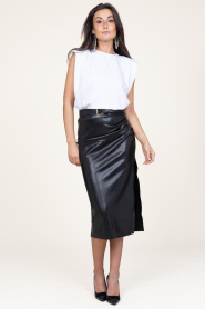 Second Female |  Faux leather stretch skirt Seema | black  | Picture 3