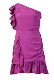 Suncoo |  One-shoulder satin look dress Cloty | purple   | Picture 1