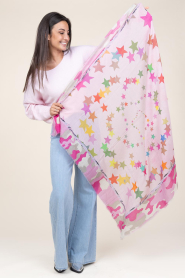 Moment Amsterdam |  Soft scarf with stars Star | pink | Picture 3
