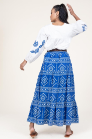 Lollys Laundry |  Maxi skirt with print Sunset | blue  | Picture 9