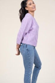 Lollys Laundry |  Cropped cable sweater Tortuga | purple  | Picture 6