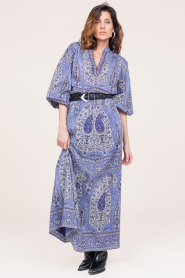 Antik Batik |  Cotton paisley print top Tajar | blue  | Picture 4