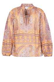 Antik Batik |  Cotton paisley print top Tajar | camel  | Picture 1