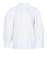  Poplin blouse with puffed sleeves Rodo | white