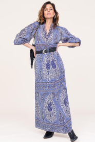 Antik Batik |  Cotton maxi skirt with paisley print Tajar | blue  | Picture 3