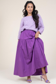 Antik Batik |  Poplin maxi skirt Pop | purple  | Picture 5