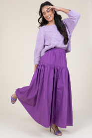 Antik Batik |  Poplin maxi skirt Pop | purple  | Picture 2