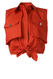 Liu Jo |  Poplin blouse with tie detail Triscina | orange  | Picture 1