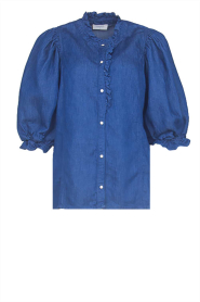 Louizon | Lyocell denim blouse Patricia | blauw  | Afbeelding 1