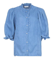 Louizon | Lyocell denim blouse Patricia | blauw
