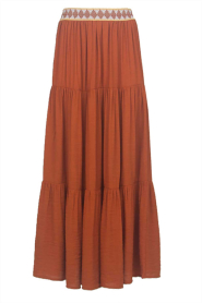 Louizon |  Ecovero maxi skirt with crochet detail Issa | red  | Picture 1