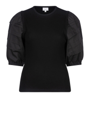 Dante 6 |  Jersey top with poplin sleeves Elyse | black