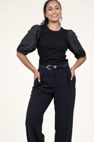 Dante 6 |  Jersey top with poplin sleeves Elyse | black  | Picture 2