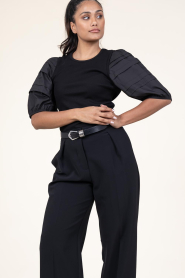 Dante 6 |  Jersey top with poplin sleeves Elyse | black  | Picture 5
