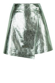 Dante 6 |  Metallic leather skirt Meadow | green