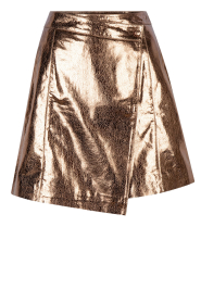Dante 6 |  Metallic leather skirt Meadow | brown