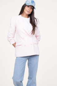 Dante 6 |  Double-breasted stretch blazer Odille | pink  | Picture 6