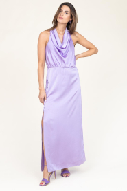 Dante6 |  Satin stretch maxi dress Marryme | purple  | Picture 4