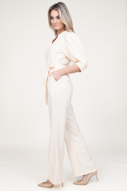 Aaiko |  Jumpsuit with bow belt Hellen | natural  | Picture 7