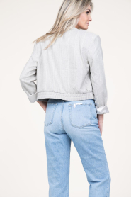 Aaiko |  Striped cropped blazer Mille | grey  | Picture 8