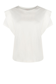 Aaiko |  T-shirt with ruffles Cora | natural  | Picture 1