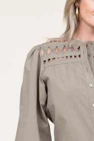 Aaiko |  Blouse with openwork details Paiva | green  | Picture 9