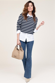 Co'Couture |  Striped sweater Classic | blue  | Picture 3