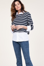 Co'Couture |  Striped sweater Classic | blue  | Picture 6
