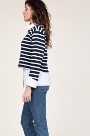 Co'Couture |  Striped sweater Classic | blue  | Picture 7