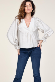 Co'Couture |  Top with ruffles Angus | natural  | Picture 5