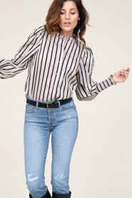 Co'Couture |  Striped blouse Sadie | natural  | Picture 6