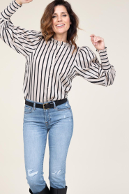 Co'Couture |  Striped blouse Sadie | natural  | Picture 5