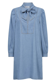 Co'Couture |  Denim dress with bow Titus | blue  | Picture 1