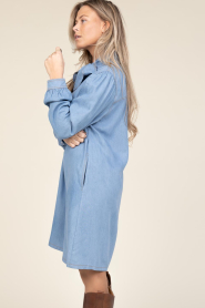 Co'Couture |  Denim dress with bow Titus | blue  | Picture 6