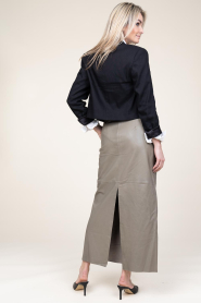 Alter Ego | Stretch leren kokerrok Lori | groen  | Afbeelding 8