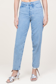 Berenice |  High waist jeans with embroidery Colorado | blue  | Picture 4