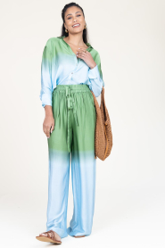 Ibana | Tie-dye broek Palmtri | groen  | Afbeelding 2