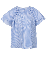  Striped top with ruffle sleeves Truff | blue