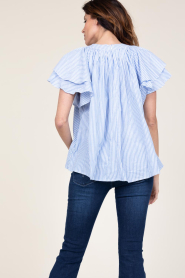Ibana |  Striped top with ruffle sleeves Truff | blue  | Picture 9