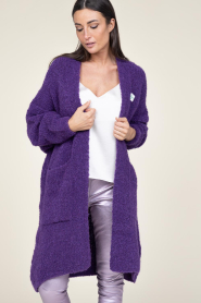 American Vintage |  Soft wool mix maxi cardigan Zolly | purple  | Picture 2