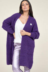 American Vintage |  Soft wool mix maxi cardigan Zolly | purple  | Picture 6