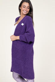 American Vintage |  Soft wool mix maxi cardigan Zolly | purple  | Picture 10