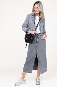 Co'Couture |  Non-stretch denim skirt Vika | grey  | Picture 4